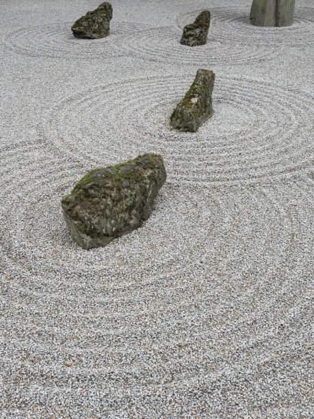 沙子和石头特写日本花园俄勒冈州波特兰图片下载