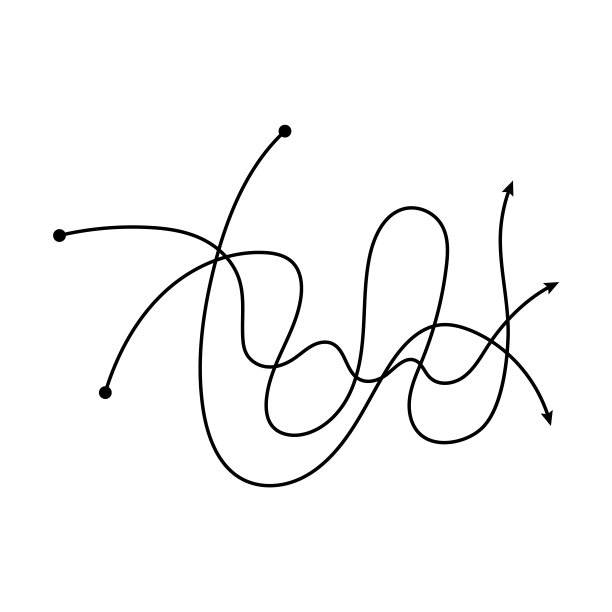 纠结的黑色箭头线缠绕在凌乱的手绘涂鸦时尚图片下载