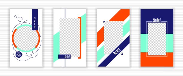 向量集的商业社会媒体故事设计模板。适合横幅，网络广告图片下载