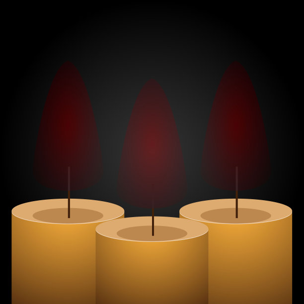 时尚的黄色蜡烛矢量设计插图孤立图片下载