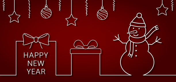 用礼品盒堆雪人和挂圣诞装饰品图片下载