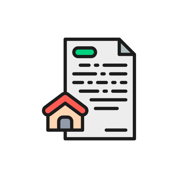 向量房地产贷款，抵押平色线图标。图片下载