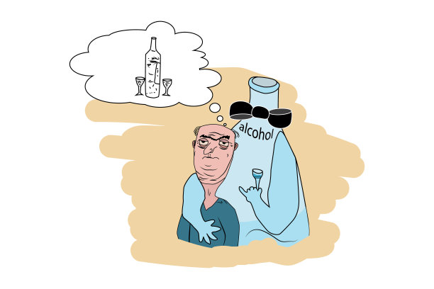 喝醉了的人。不开心伤心的酒鬼和友好的酒。图片下载