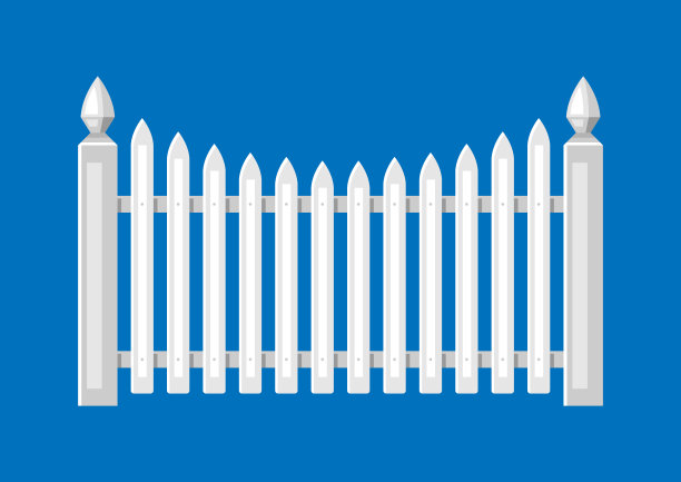 白色木栅栏的插图。图片下载