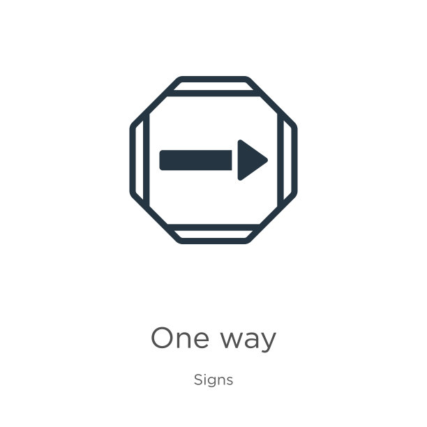 单向图标向量。时尚的平面单向图标从标志收集孤立的白色背景。矢量插图可以用于网页和移动平面设计，标志，eps10图片下载