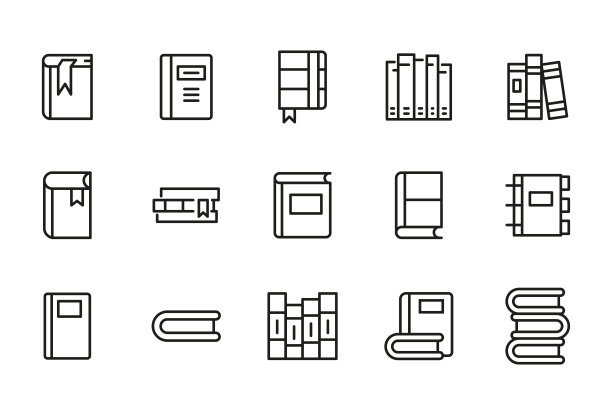 笔画线条图标套书。图片下载