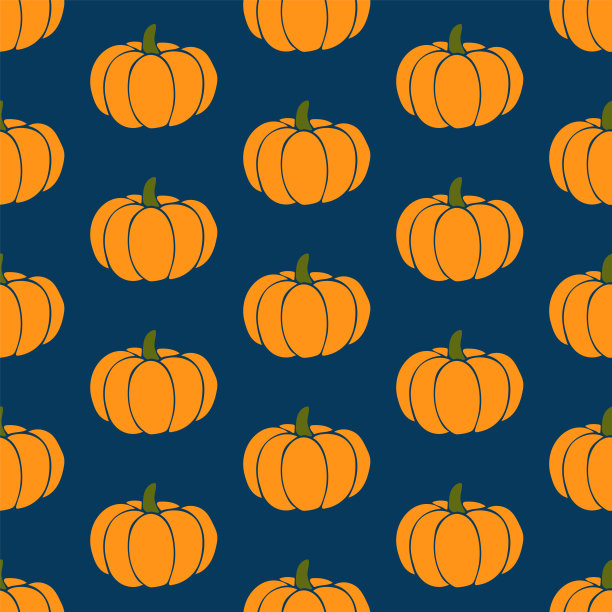 手绘南瓜无缝图案。矢量插图。每股收益10图片下载