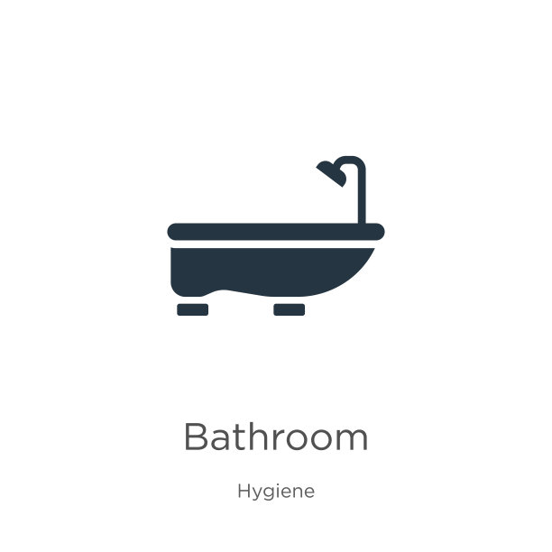 浴室图标矢量。时尚的平面浴室图标从卫生收集孤立的白色背景。矢量插图可以用于网页和移动平面设计，标志，eps10图片下载