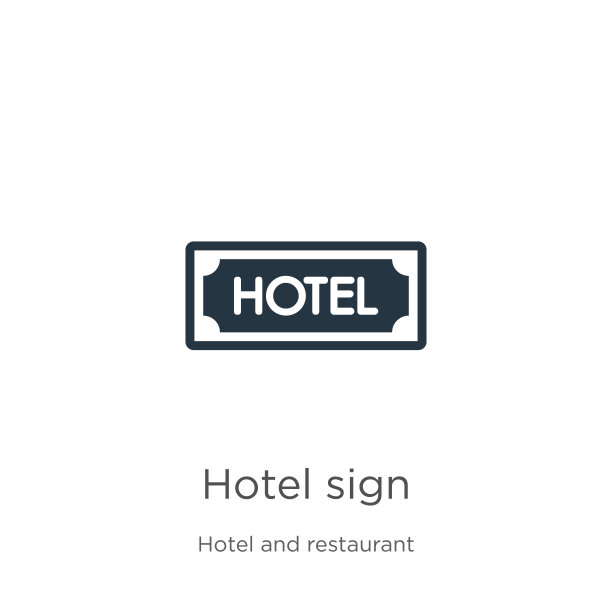 酒店标识图标向量。时尚公寓酒店标识图标从酒店收集孤立的白色背景。矢量插图可以用于网页和移动平面设计，标志，eps10图片下载
