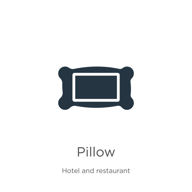 枕头图标矢量。时尚的扁枕头图标从酒店和餐厅收集孤立的白色背景。矢量插图可以用于网页和移动平面设计，标志，eps10图片下载