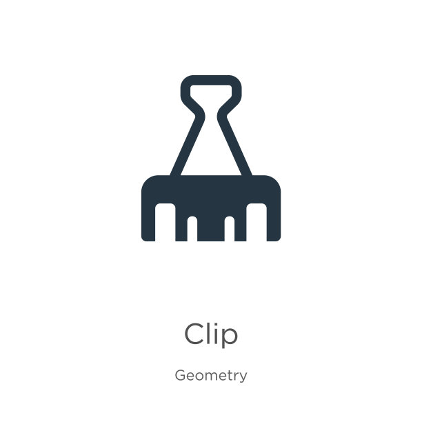 夹图标矢量。时尚的平面剪辑图标从几何集合孤立的白色背景。矢量插图可以用于网页和移动平面设计，标志，eps10图片下载