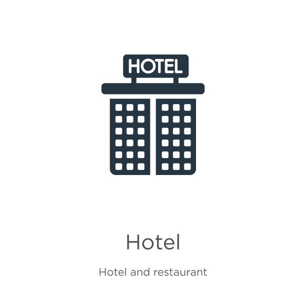 酒店图标矢量。时尚的公寓酒店图标从酒店收集孤立的白色背景。矢量插图可以用于网页和移动平面设计，标志，eps10图片下载