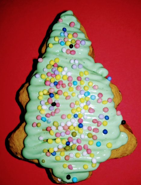 带糖霜的饼干圣诞树图片下载