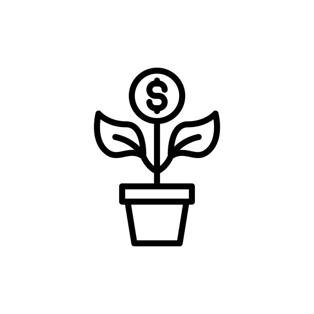简约的资金增长线条图标图片下载