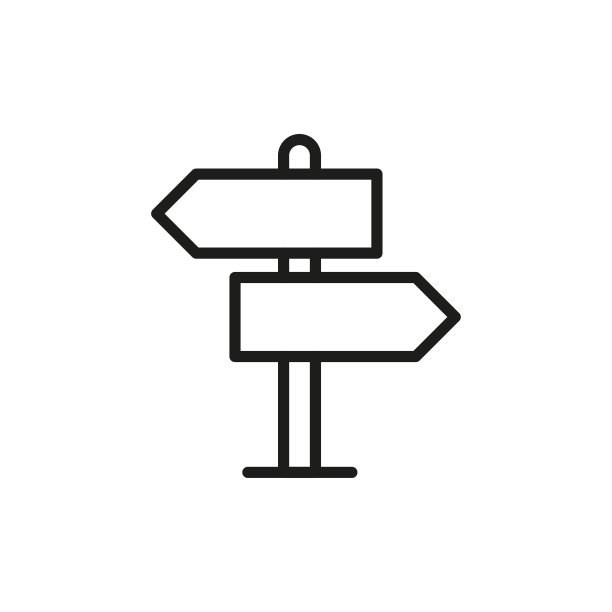 路标指示牌线性图标图片下载