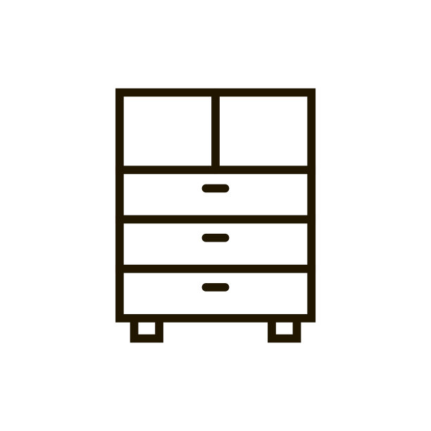 简单的橱柜线图标。图片下载