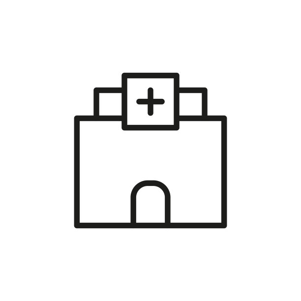 简单的医院线图标。图片下载
