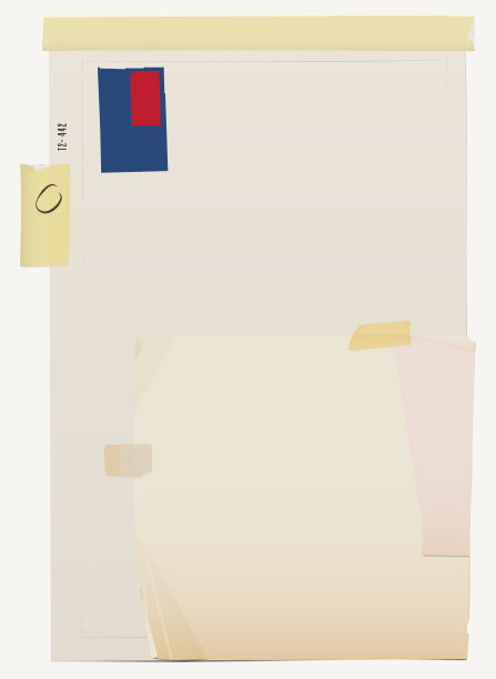 白色的折叠纸，肮脏的旧纸，破旧的纸，空白的方形，划线的记事本页，别针，透明胶带和管道胶带。抽象的背景。向量。图片下载