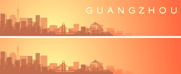 广州美丽天际线风景横幅图片下载