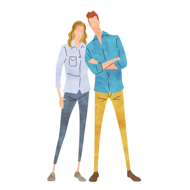 插图材料:夫妻，爱情，幸福，生活方式图片下载