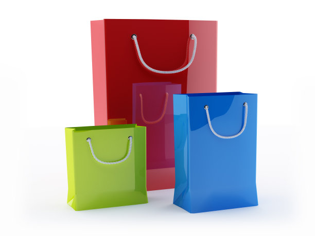 购物袋孤立在白色图片下载