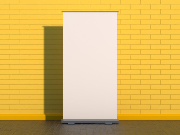 空白滚动横幅显示。模板模型。3 d图片下载