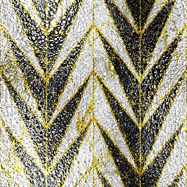 Grunge和金色图案无缝纹理，玻璃效果，人字形图案，3d插图图片下载