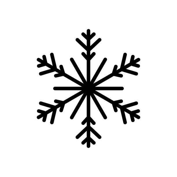 黑色雪花孤立在白色背景上。平雪图标剪影。新年的主题。矢量图图片下载