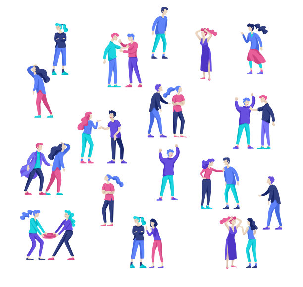 矢量人在不好的情绪，性格在冲突，愤怒或疲倦和压力。图片下载