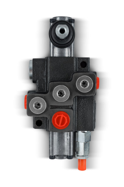 单节拖拉机液压分配器在孤立的白色背景和阴影图片下载