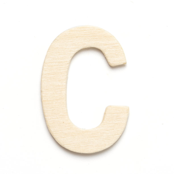C木字体字母白色背景图片下载