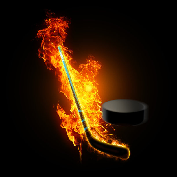 炽热的曲棍球棒着火了图片下载