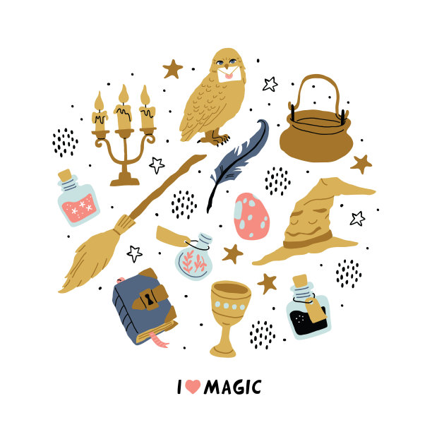 魔法学校隔离的物体——粉红色的扫帚图片下载