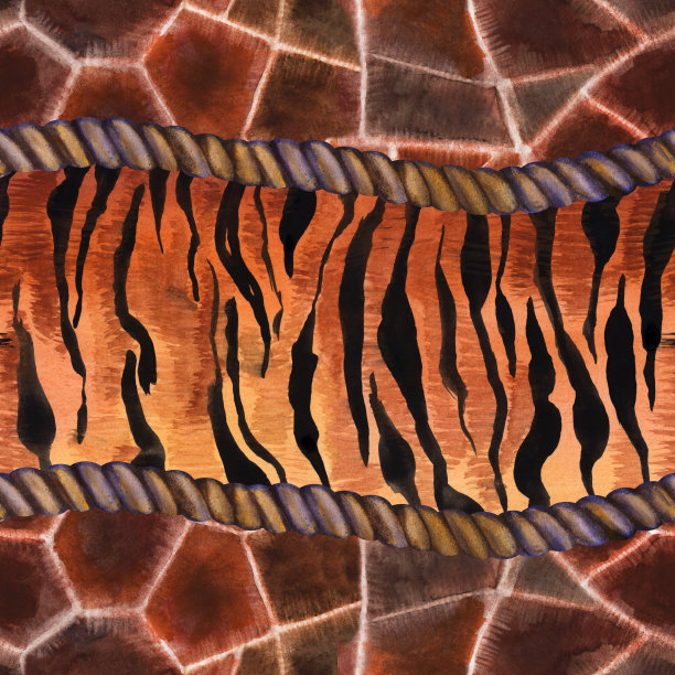 水彩动物野生无缝图案。手绘装饰背景。印刷纺织品，布料，墙纸，剪贴簿图片下载