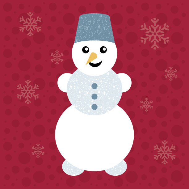 圣诞快乐矢量插图。雪人。图片下载