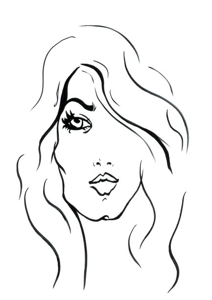 手绘脸时尚插画图片下载