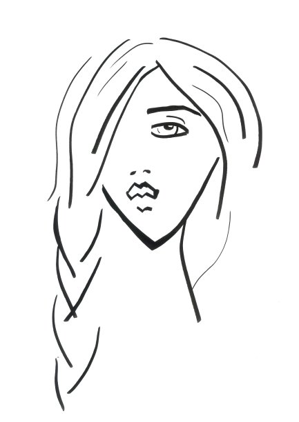 手绘脸时尚插画图片下载