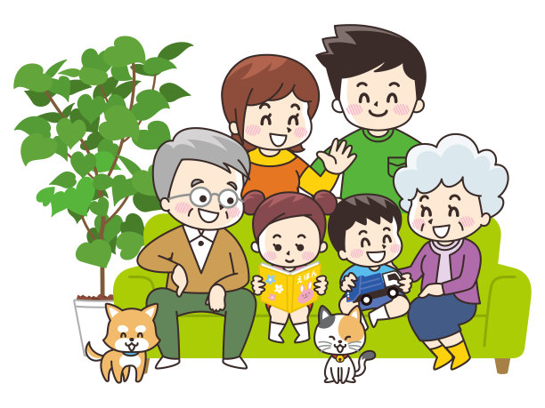 家人在沙发上休息图片下载