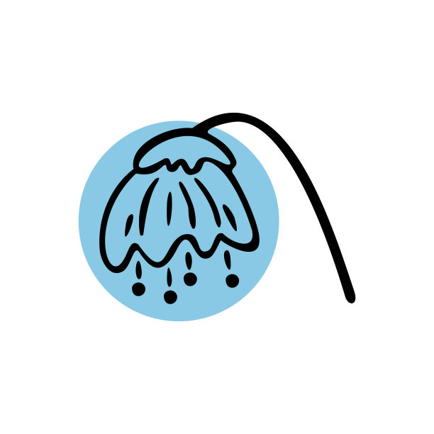 单手绘制花卉元素。涂鸦，简单的大纲插图。图片下载