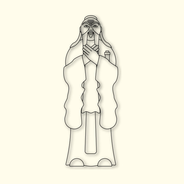 中国哲学之师孔子，线投影，矢图片下载