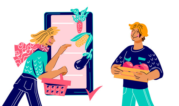 生态农用产品的在线订购和配送理念图片下载