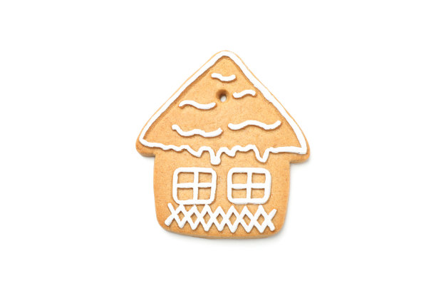 美味的自制圣诞饼干孤立在白色背景，俯视图图片下载