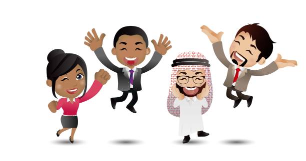 人们跳跃庆祝成功图片下载