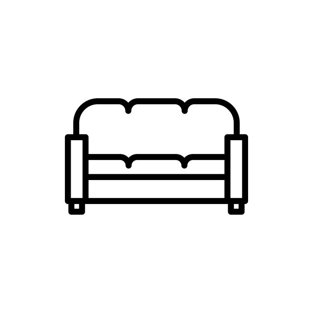 简单的沙发线条图标。图片下载