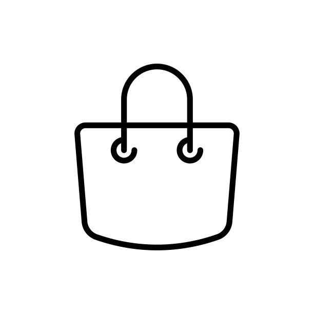 简单的购物袋线条图标图片下载