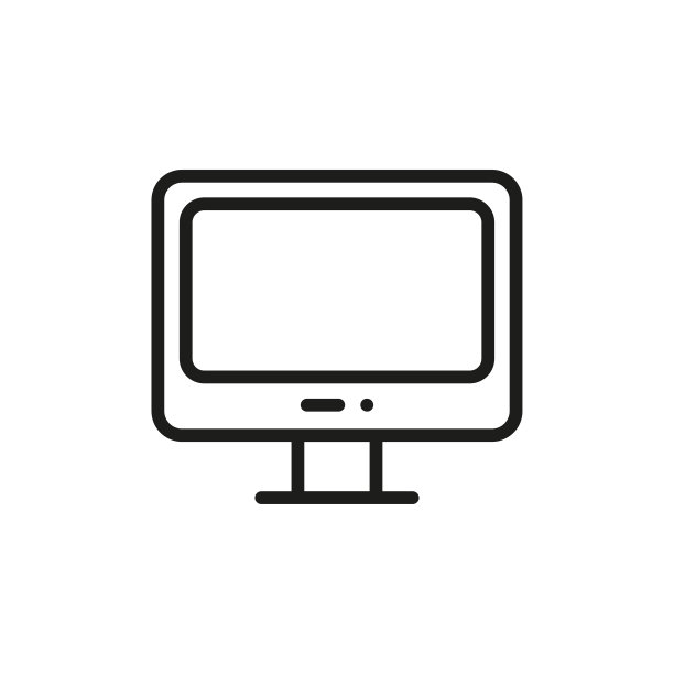 简单的电脑线条图标。图片下载