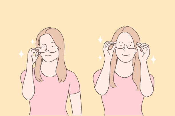 戴眼镜，选择镜框，测试眼镜概念图片下载