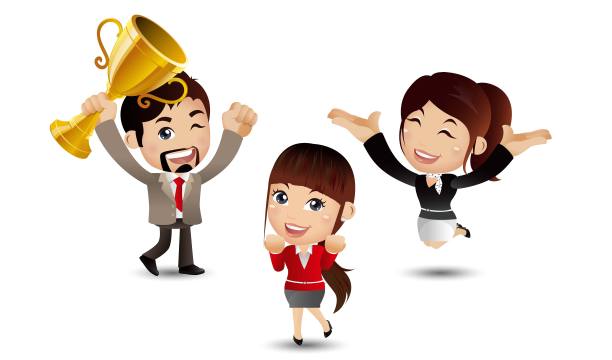 人们跳起来庆祝成功和成就图片下载