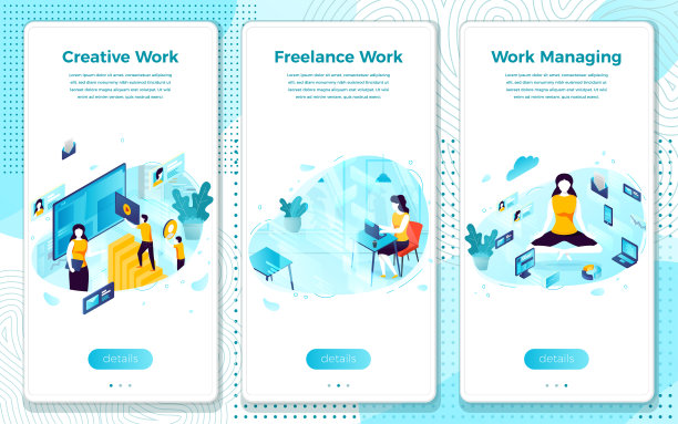 矢量eps设置创意自由职业者工作管理图片下载