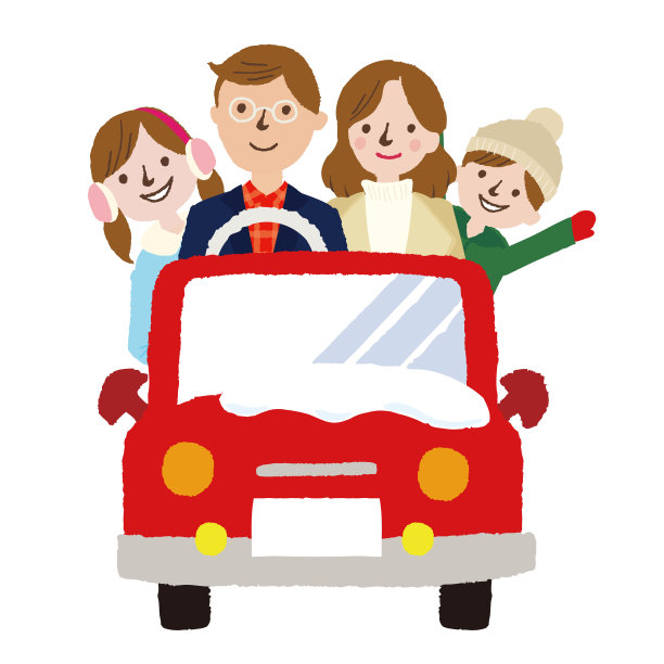 冬季家庭开车去旅游，假期，假期，旅行旅行，交通图片下载